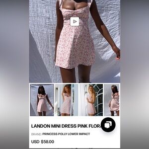 Princess Polly Landon Mini Dress Pink Floral